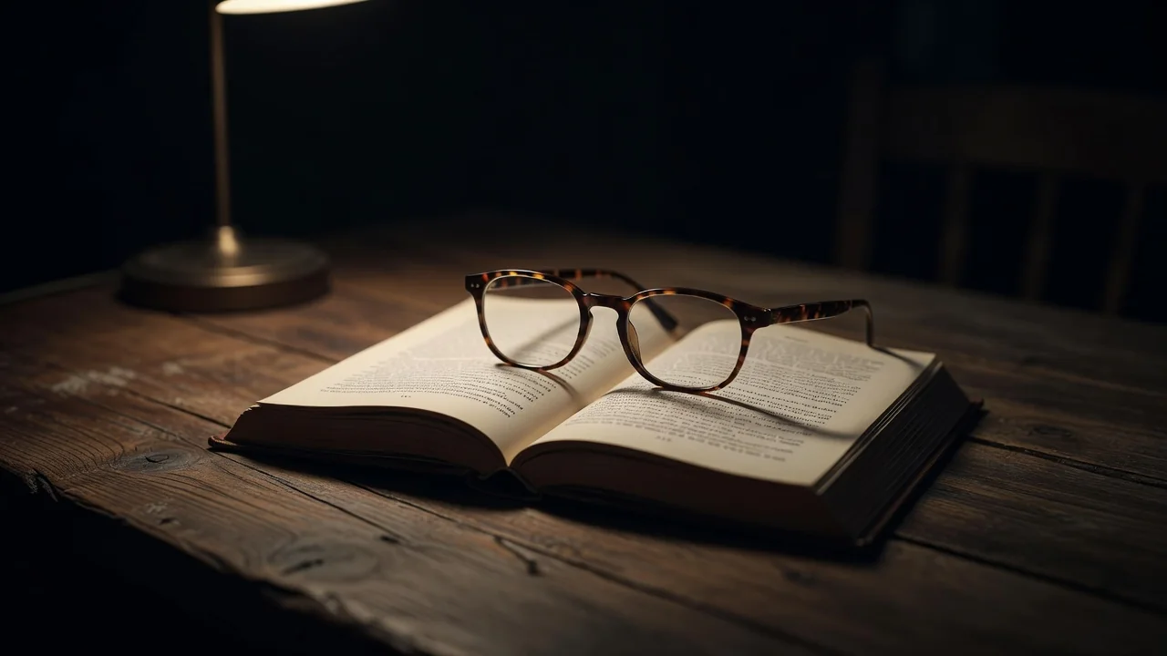 Betting Glossary: 40 Terms Every Bettor Should Know Open book and glasses on a wooden table at night
